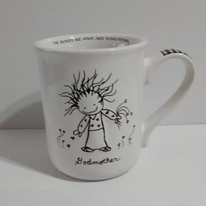 White Godmother Ceramic Coffee Mug - Illustrated Design